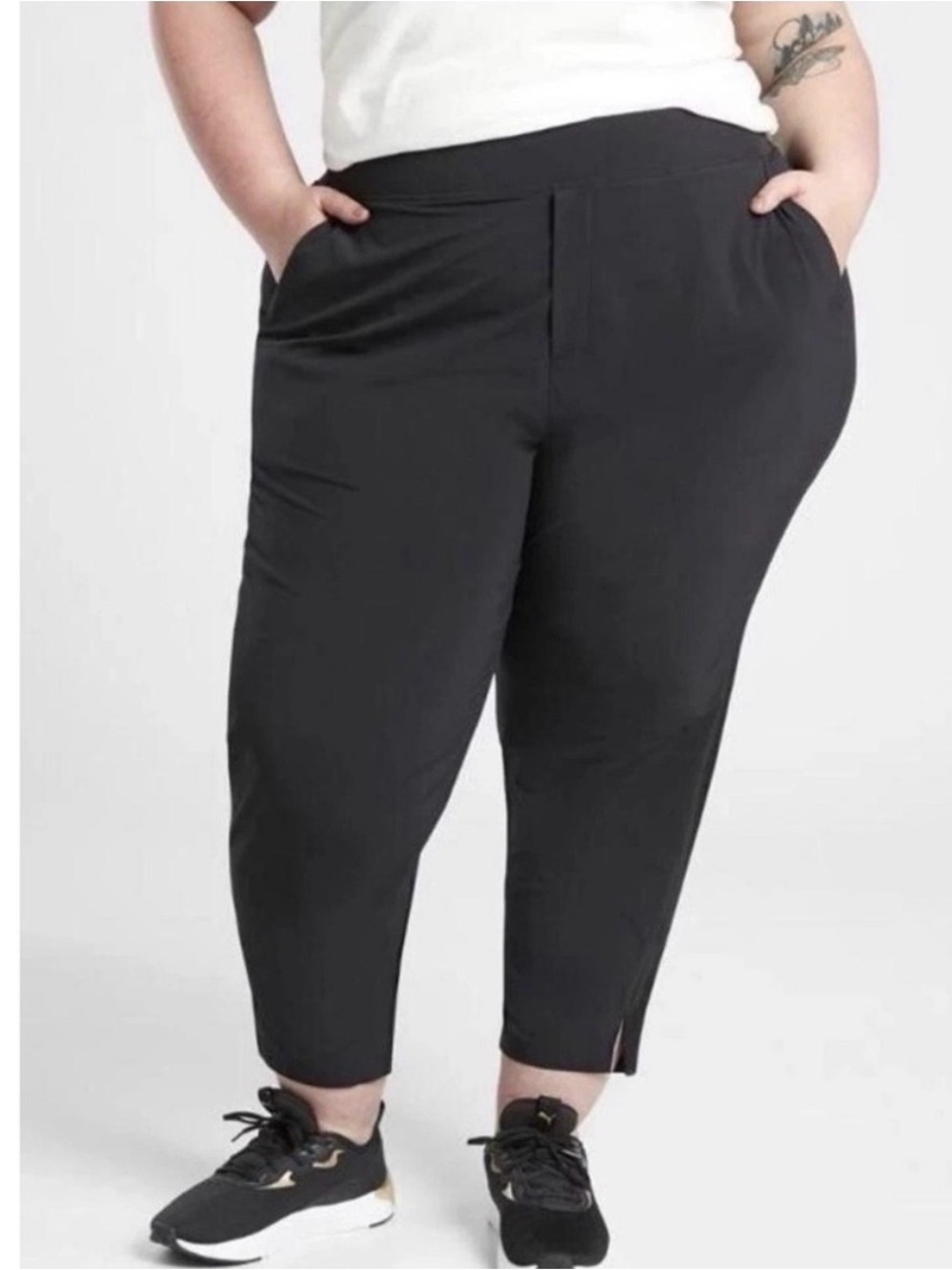 Athleta Plus Size Mid-Rise Brooklyn Ankle Pants | Black | 24